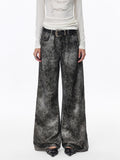 Wash Fade Leopard Denim Pants  OR0647