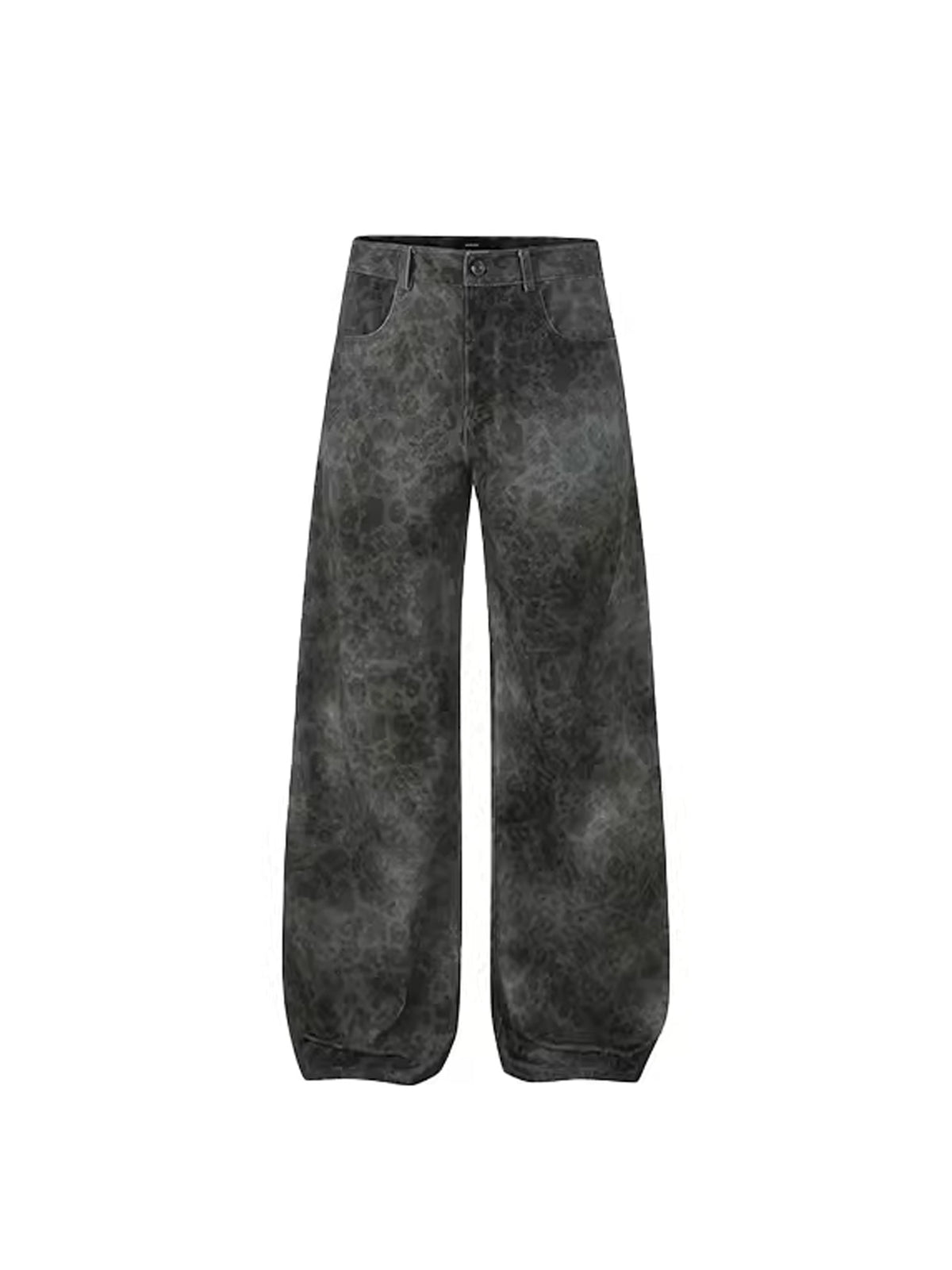 Wash Fade Leopard Denim Pants  OR0647