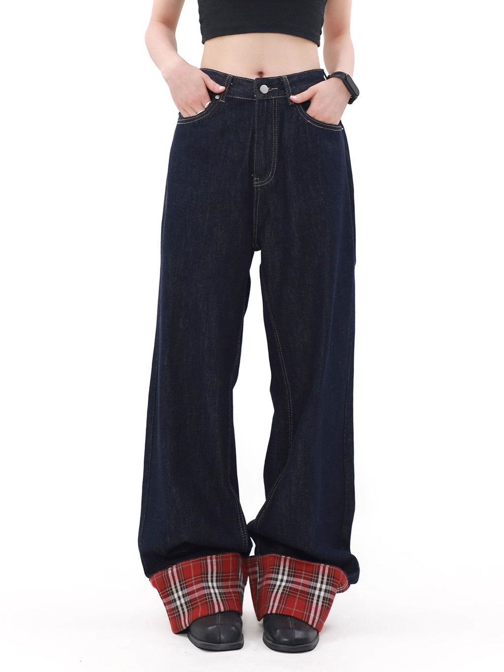 Vintage Check Denim Pants  OR0648