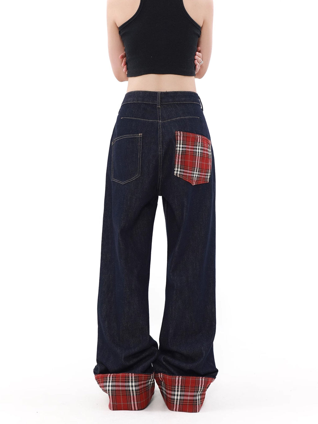 Vintage Check Denim Pants  OR0648