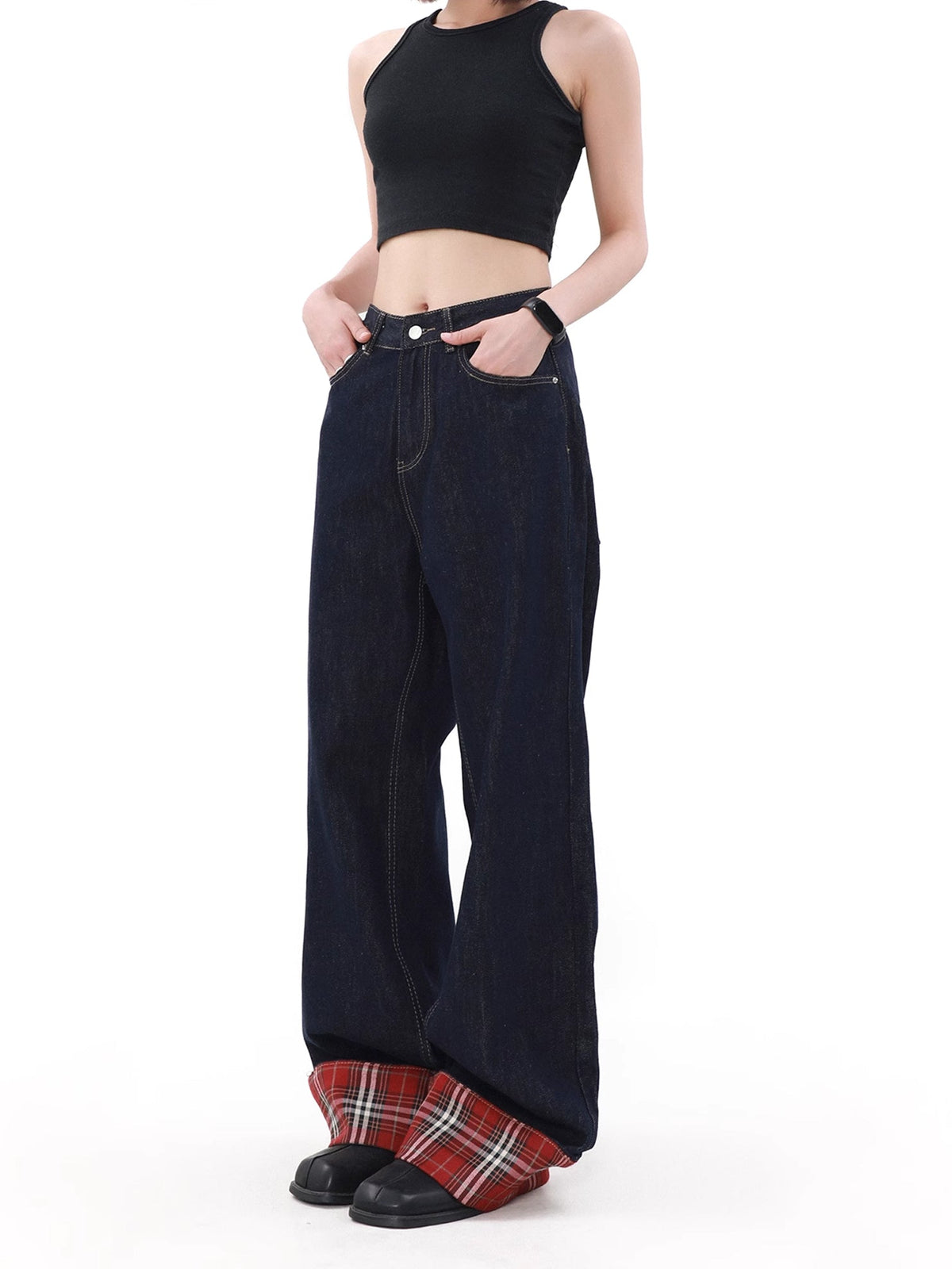 Vintage Check Denim Pants  OR0648