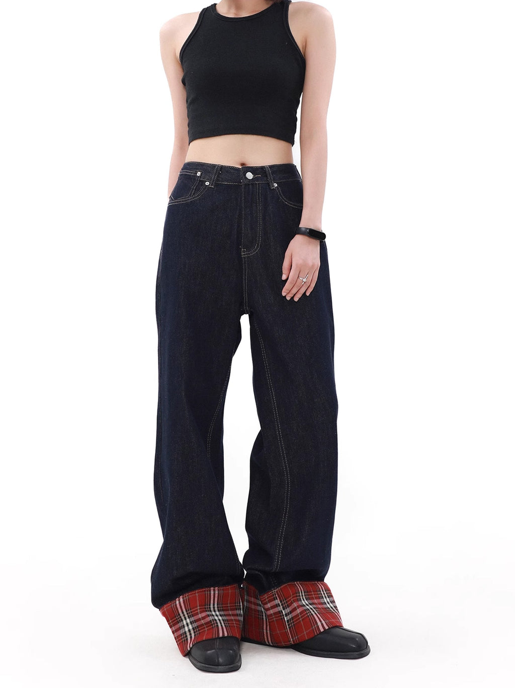 Vintage Check Denim Pants  OR0648