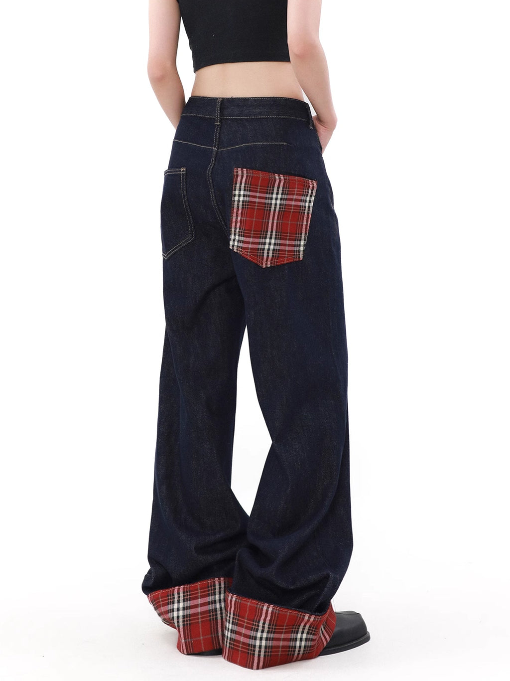 Vintage Check Denim Pants  OR0648