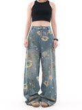 Vintage Flower Denim Pants  OR0649