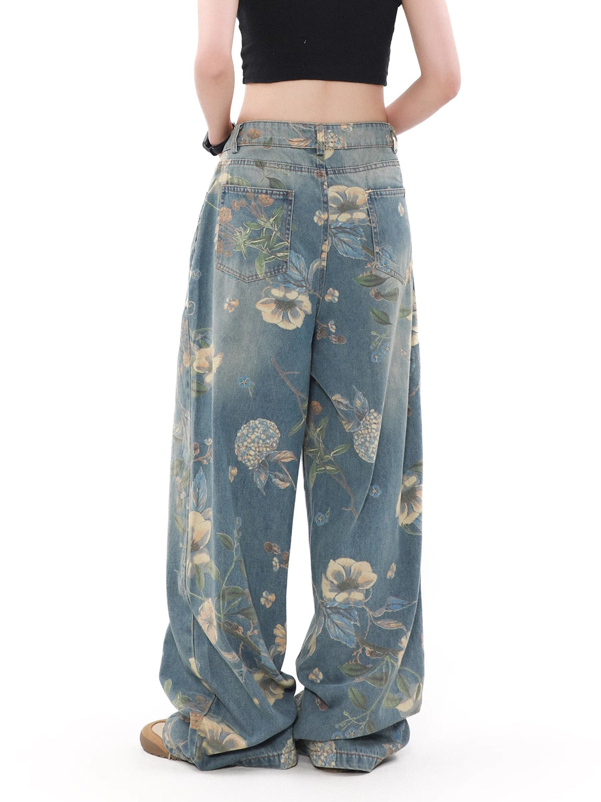 Vintage Flower Denim Pants  OR0649