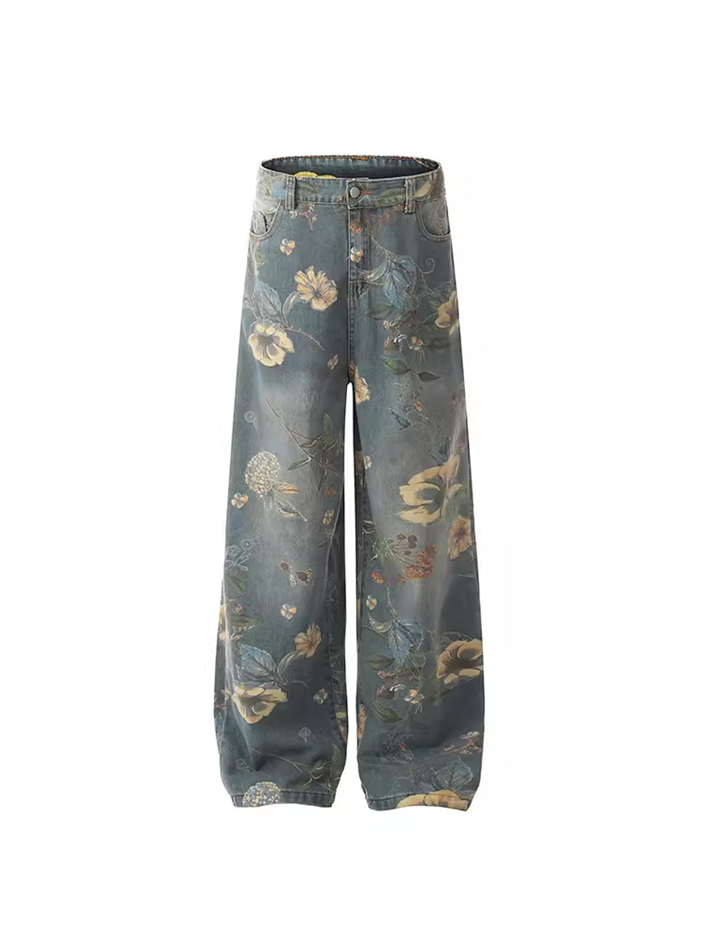 Vintage Flower Denim Pants  OR0649
