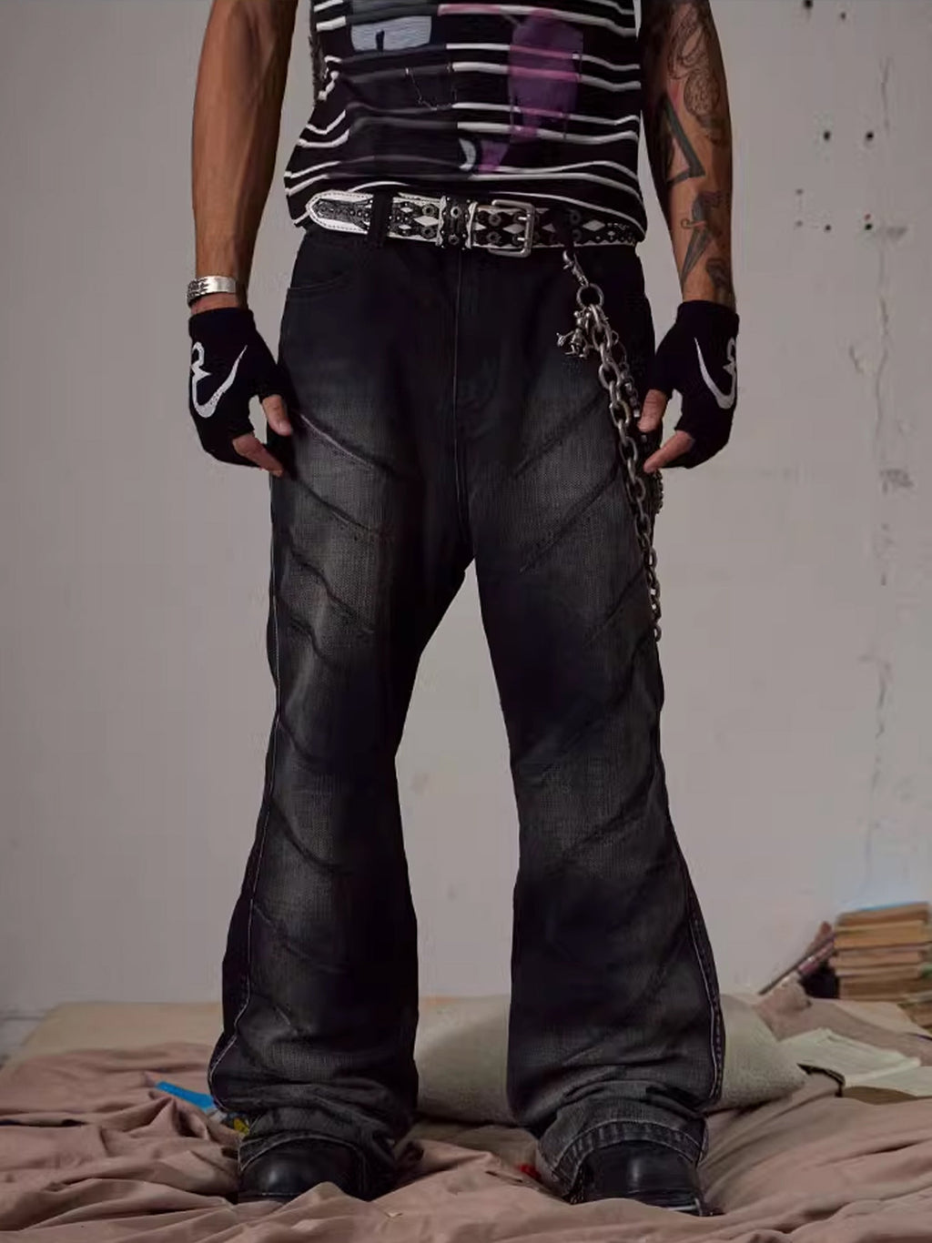 Knife Cut Denim Pants  OR0654