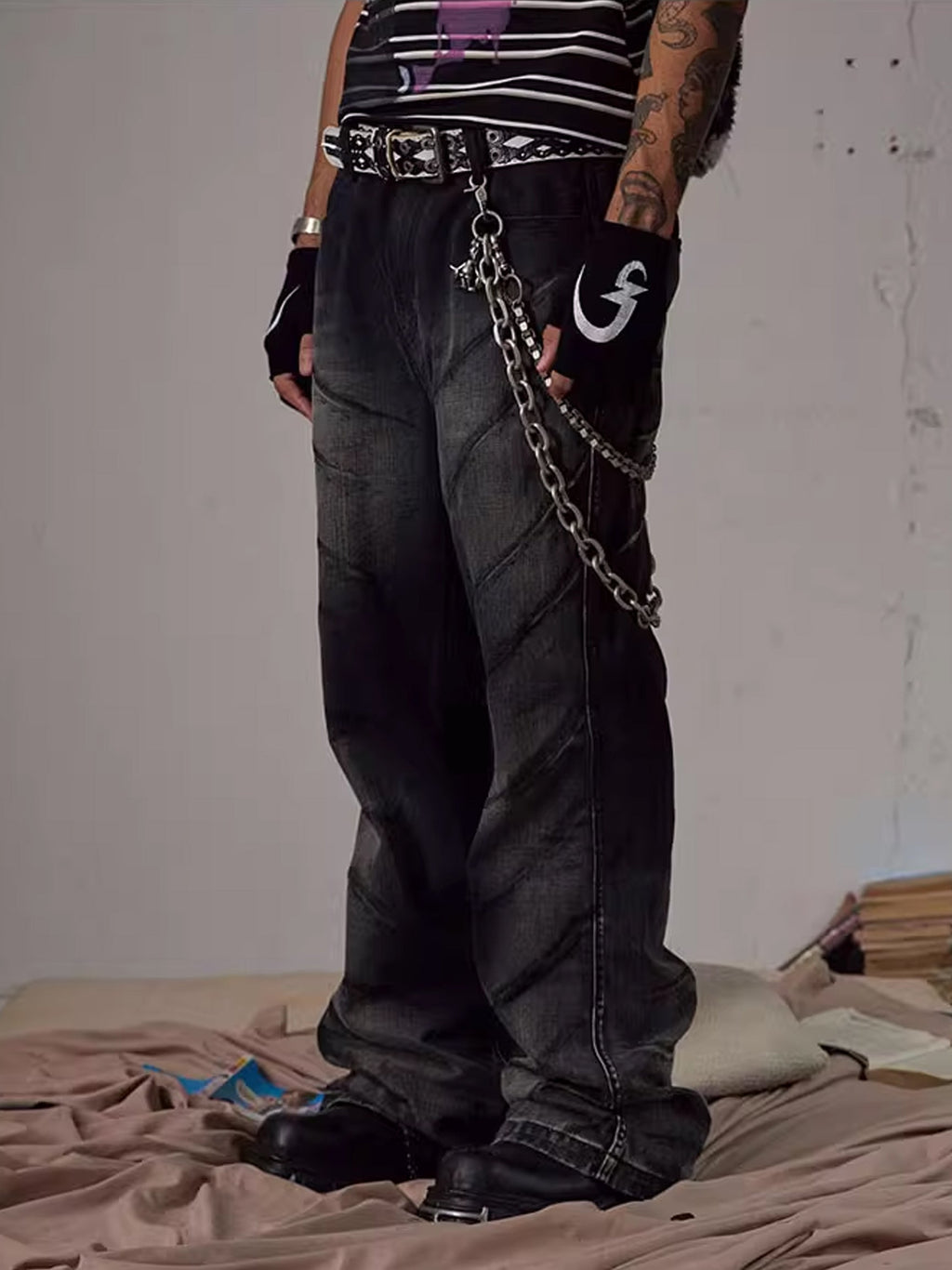 Knife Cut Denim Pants  OR0654