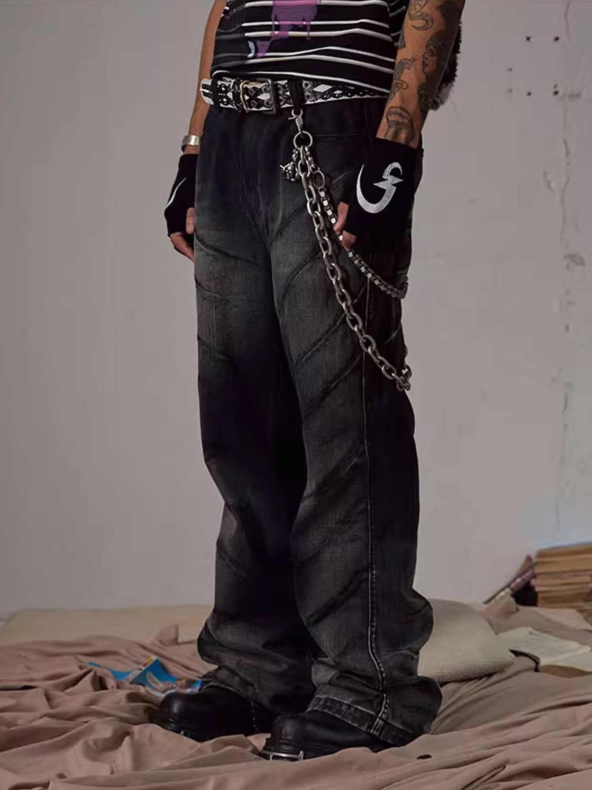 Knife Cut Denim Pants  OR0654