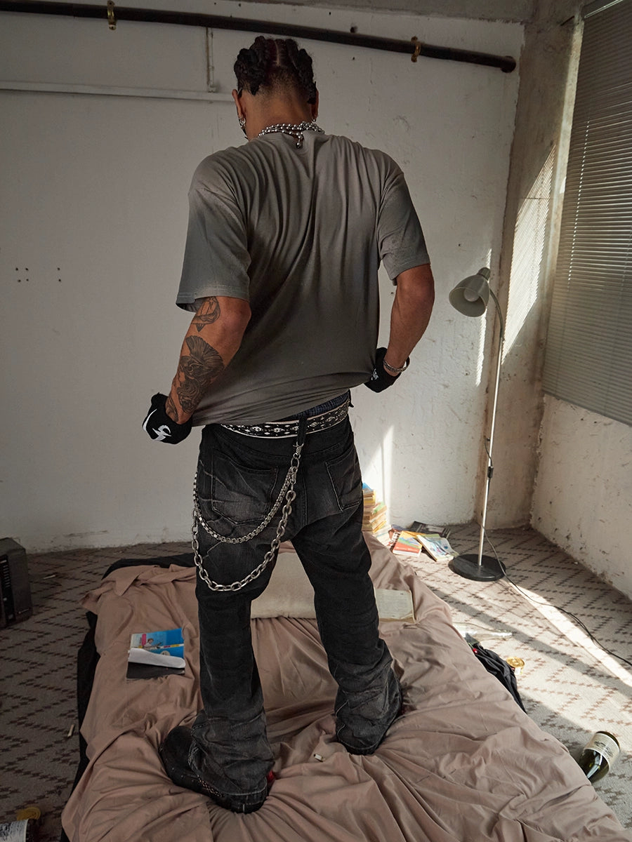 Knife Cut Denim Pants  OR0654