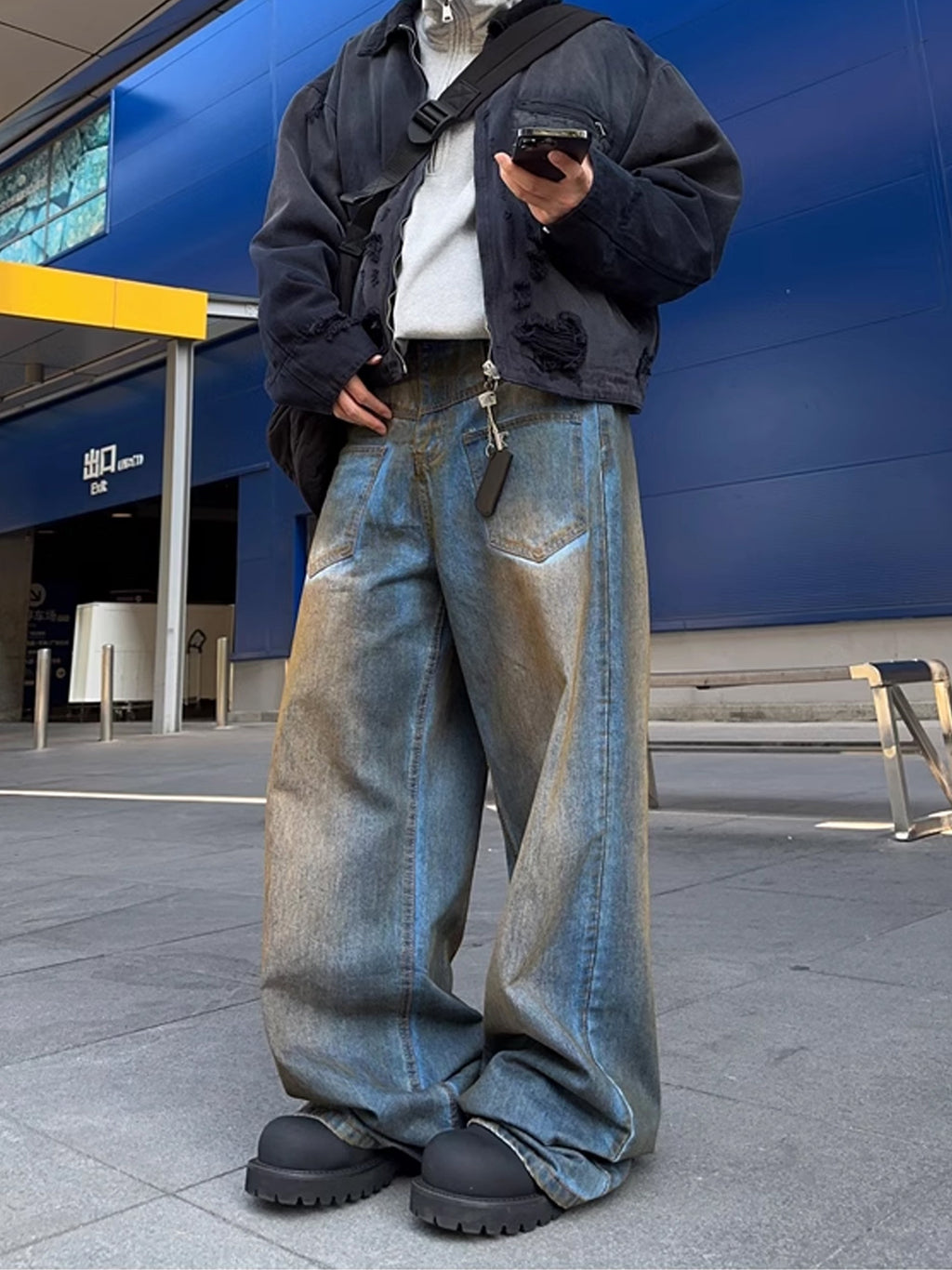 Dirty Reverse Denim Pants  OR0657