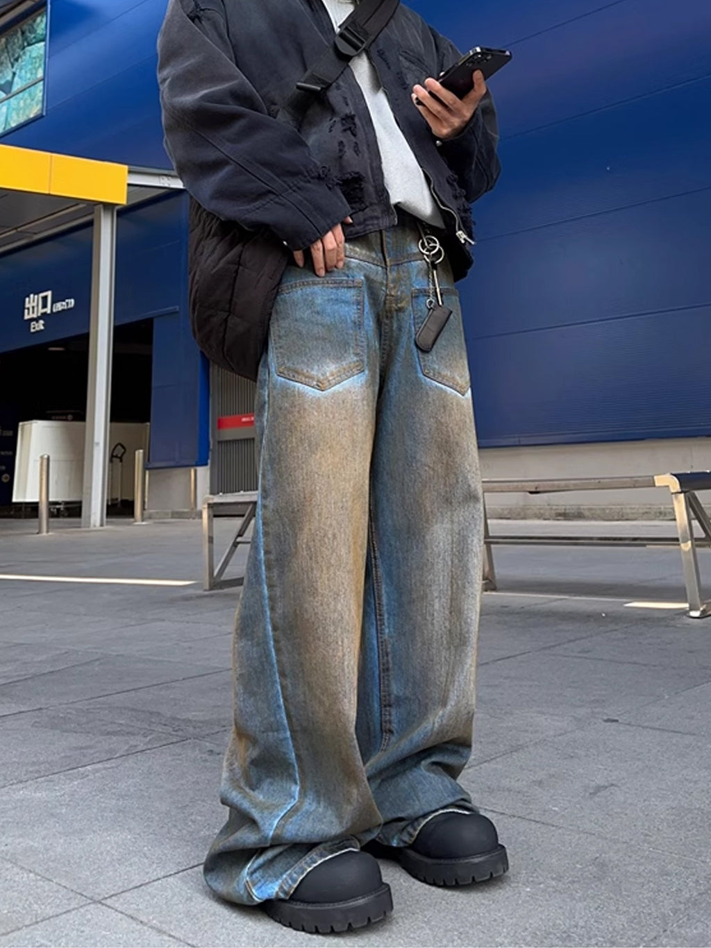Dirty Reverse Denim Pants  OR0657