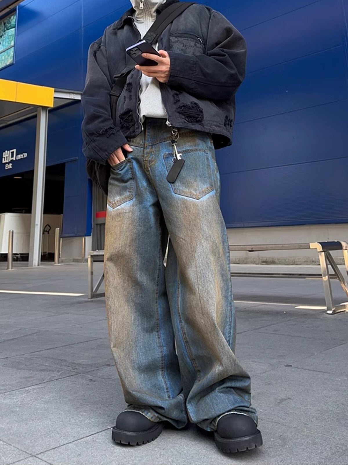Dirty Reverse Denim Pants  OR0657