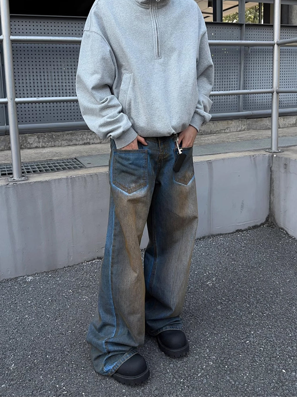 Dirty Reverse Denim Pants  OR0657
