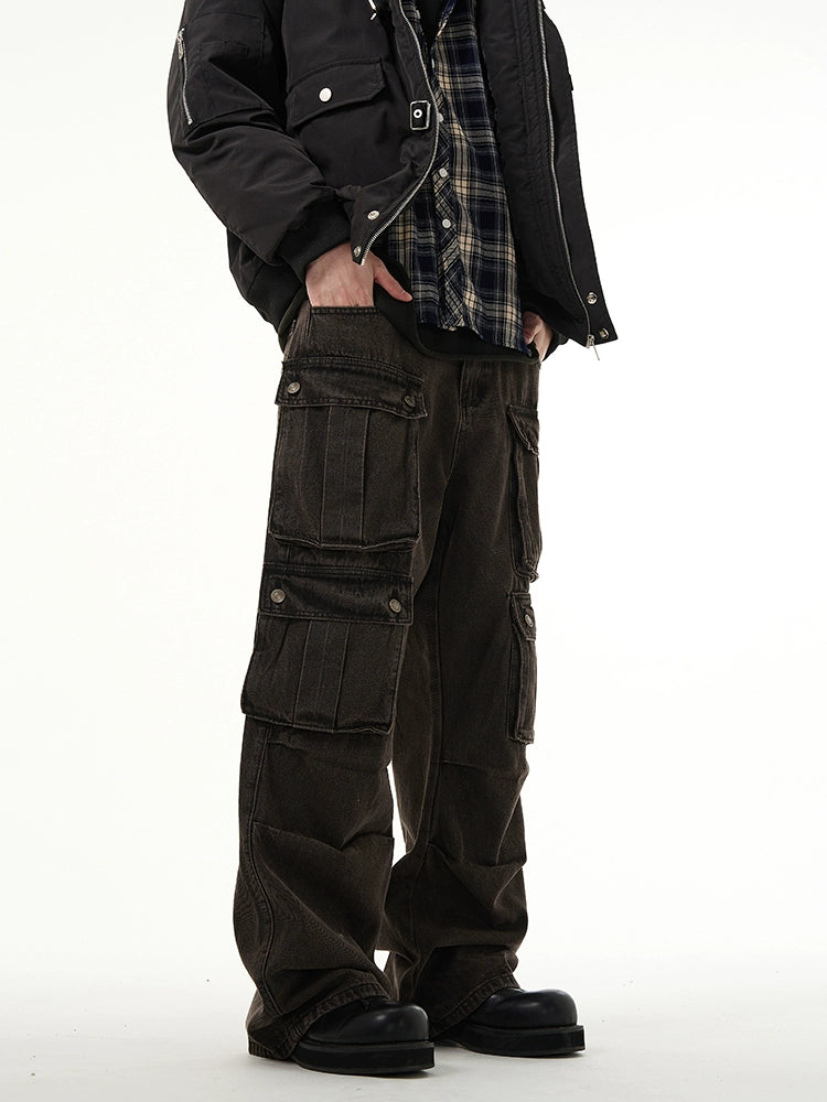 Multi Pocket Button Denim Pants  OR0670