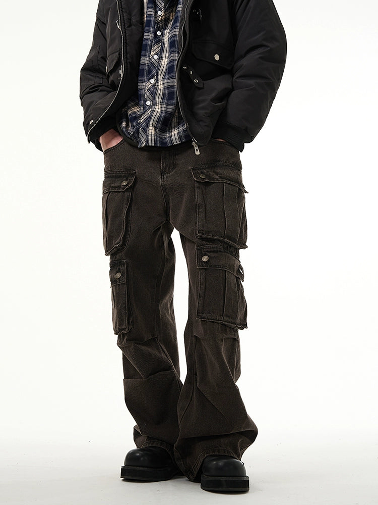 Multi Pocket Button Denim Pants  OR0670