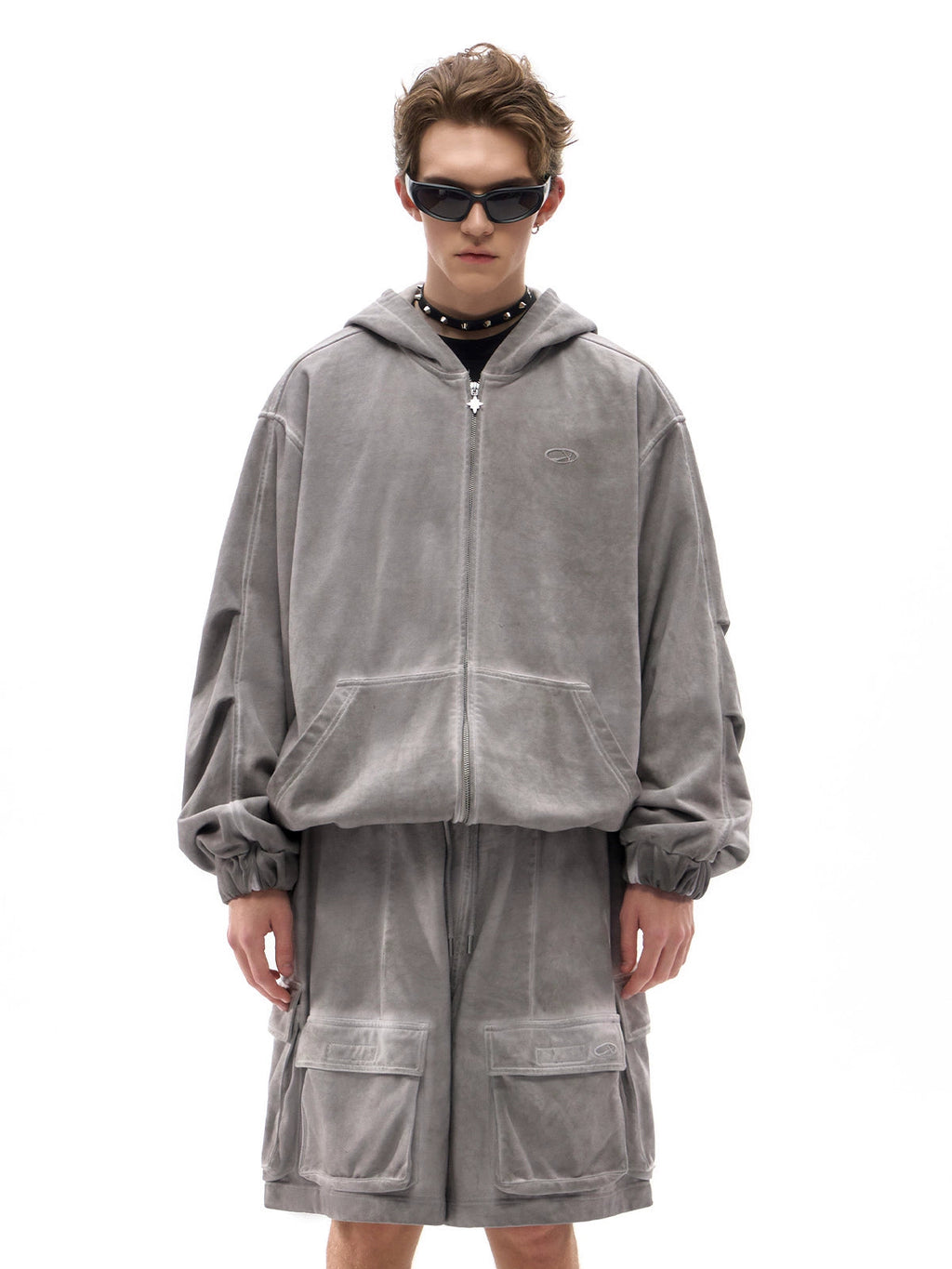 Dirty Dyed Zip Hoodie  OR0678