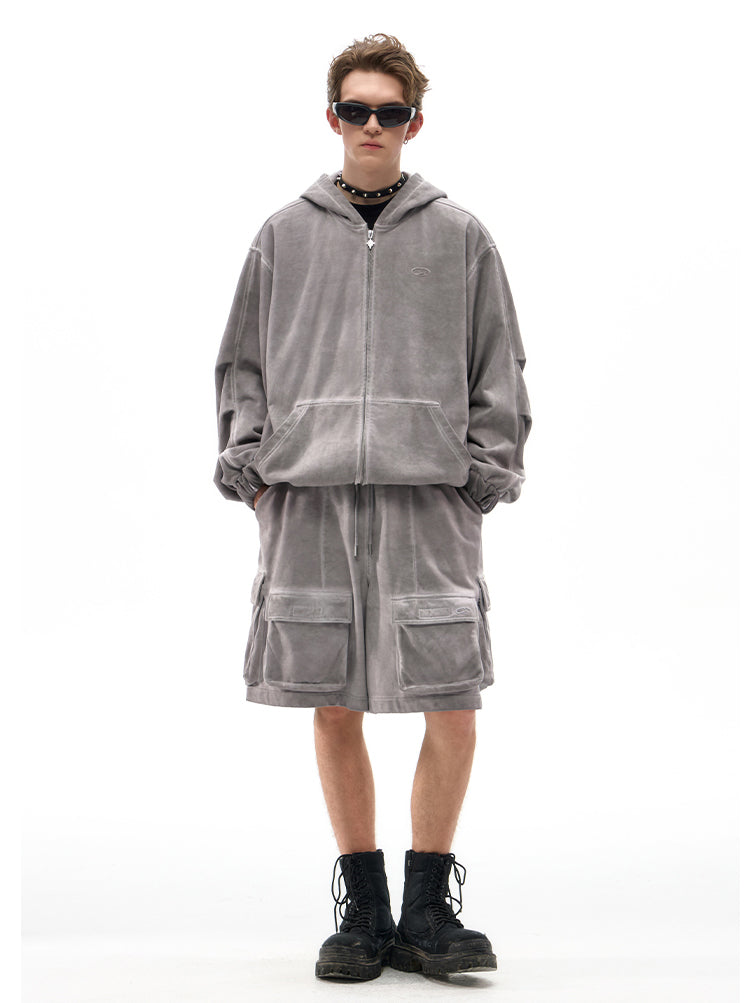 Dirty Dyed Zip Hoodie  OR0678
