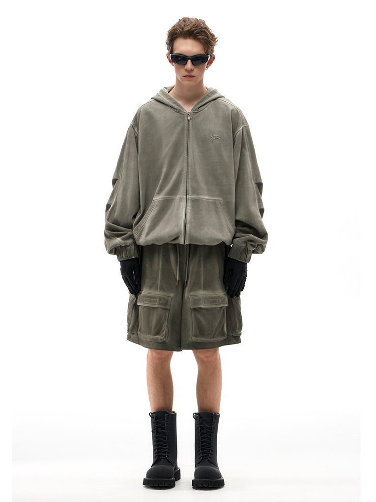 Dirty Dyed Zip Hoodie  OR0678