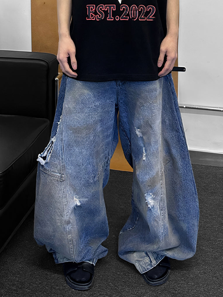 Dirty Baggy Denim Pants  OR0680