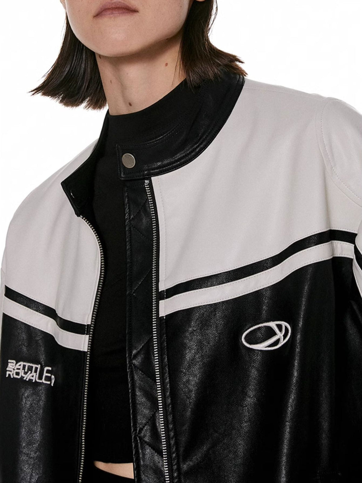 Retro Racing Leather Jacket  OR0683
