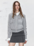 Pocket Knit Slim Short Jacket  OR0687