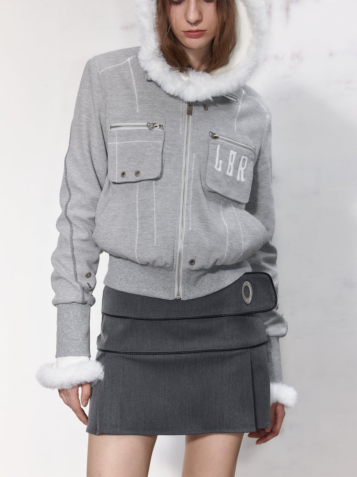 Pocket Knit Slim Short Jacket  OR0687