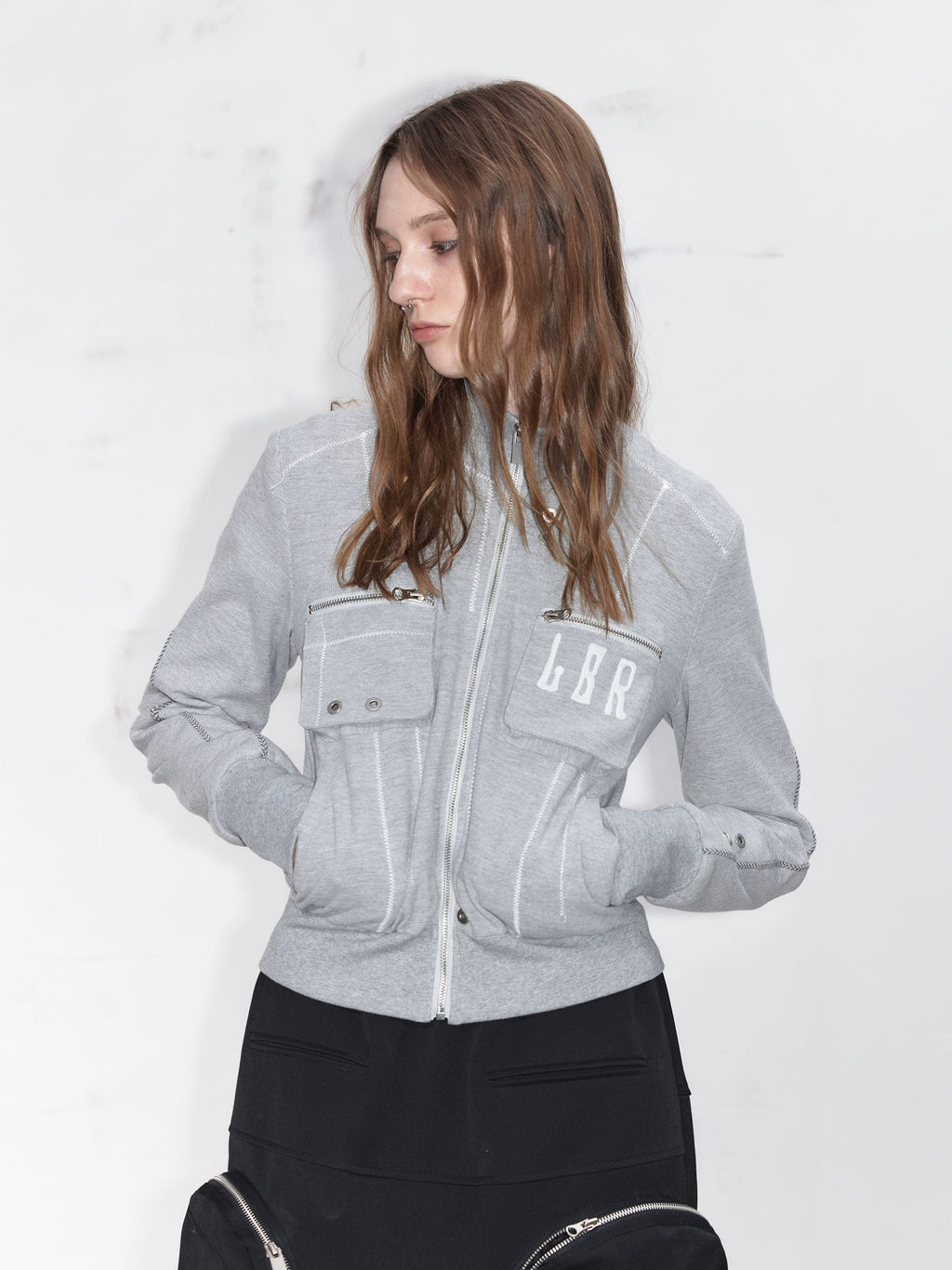 Pocket Knit Slim Short Jacket  OR0687