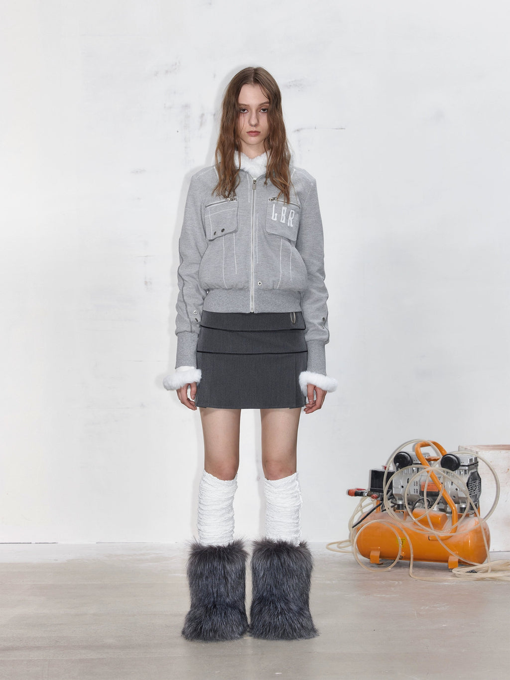 Pocket Knit Slim Short Jacket  OR0687