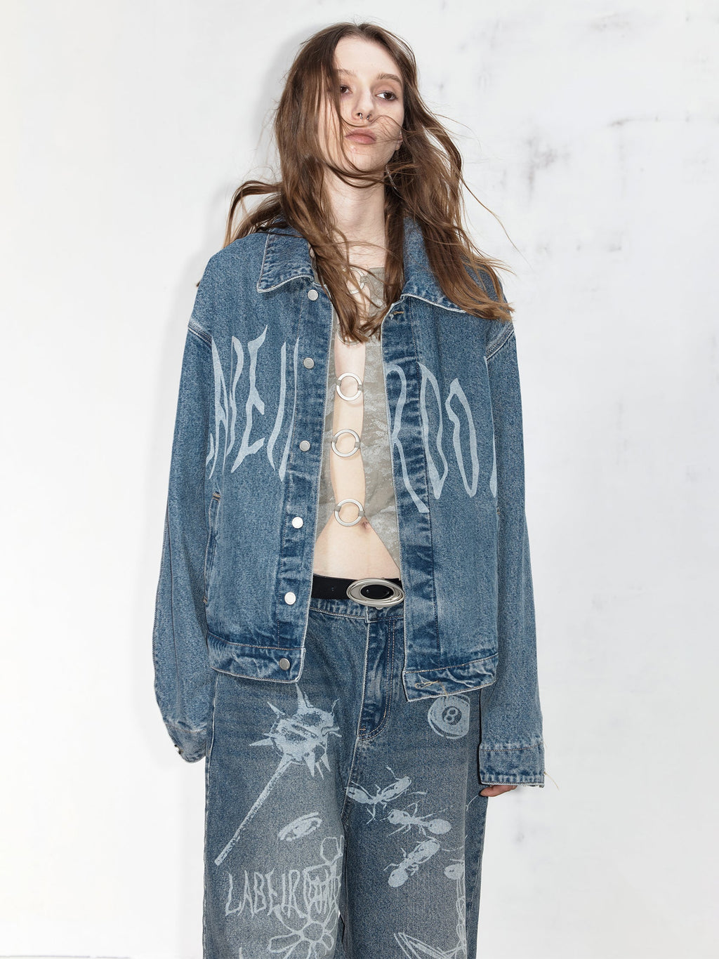Graffiti Loose Denim Jacket  OR0688