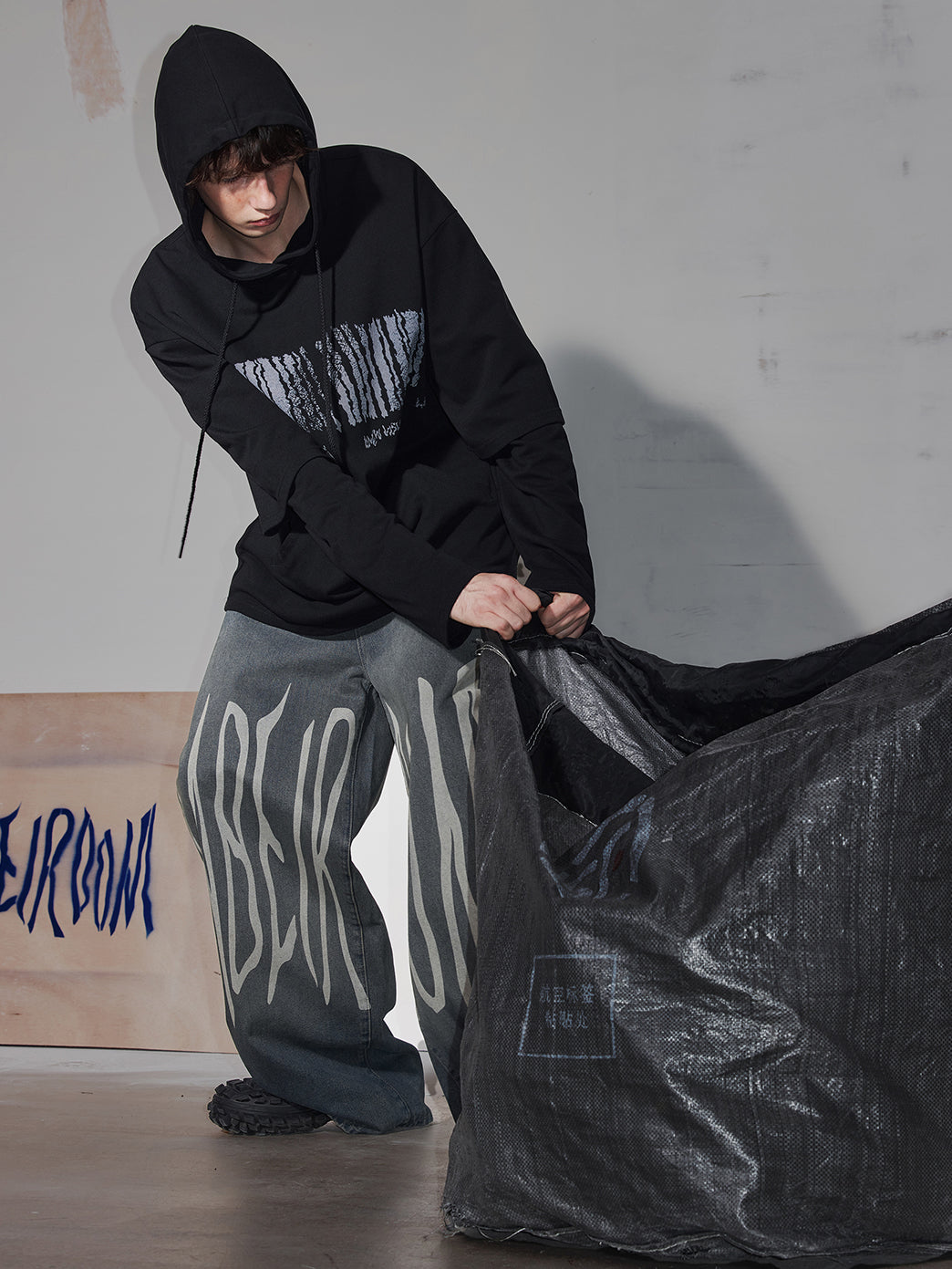 Laser Logo Wide Denim Pants  OR0690
