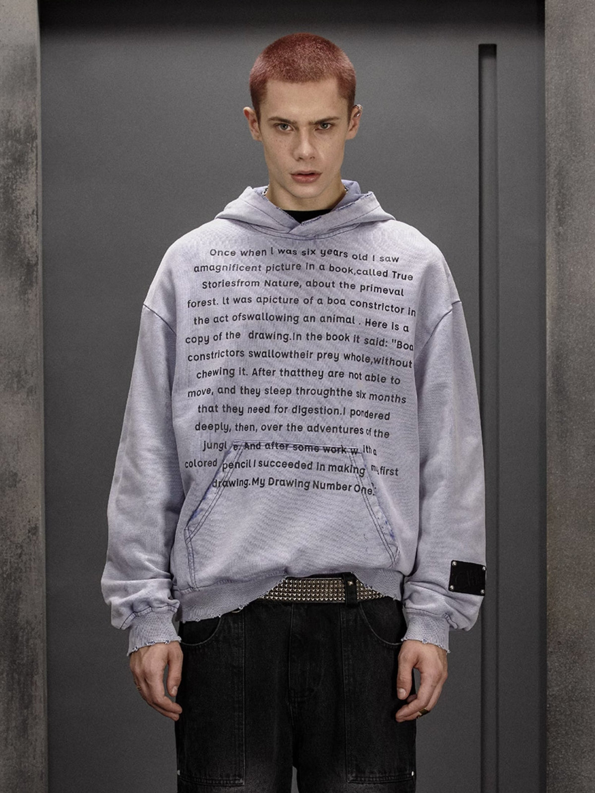Lettering Damage Hoodie  OR0696