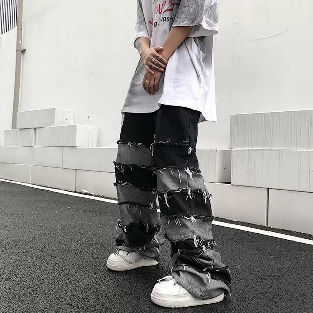 Long ring damaged jeans  OR0697
