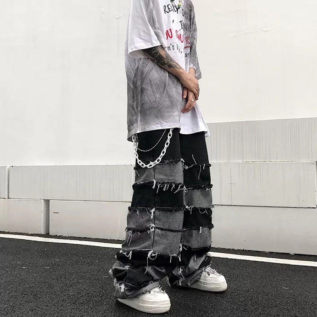 Long ring damaged jeans  OR0697