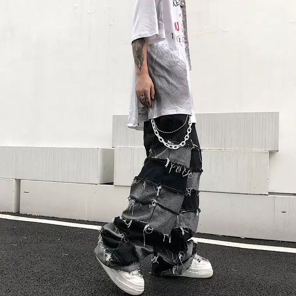 Long ring damaged jeans  OR0697