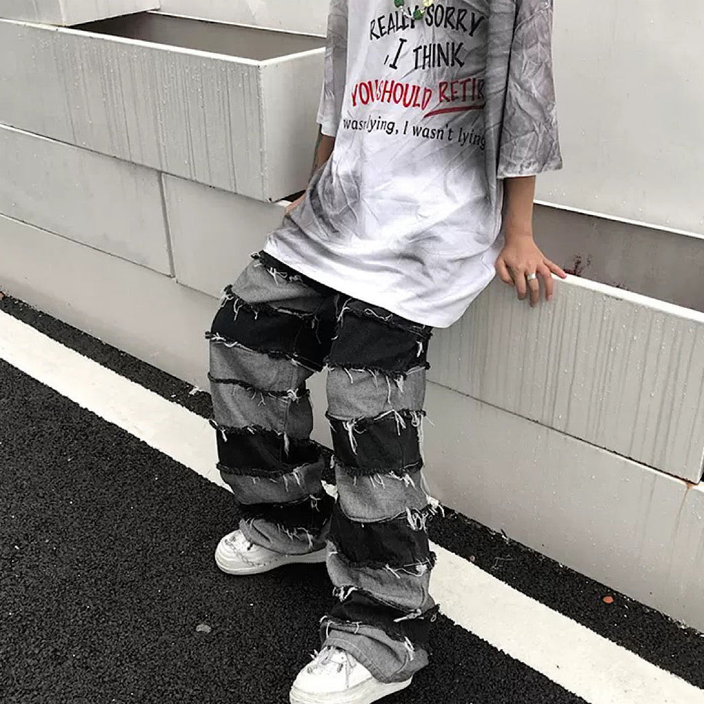 Long ring damaged jeans  OR0697