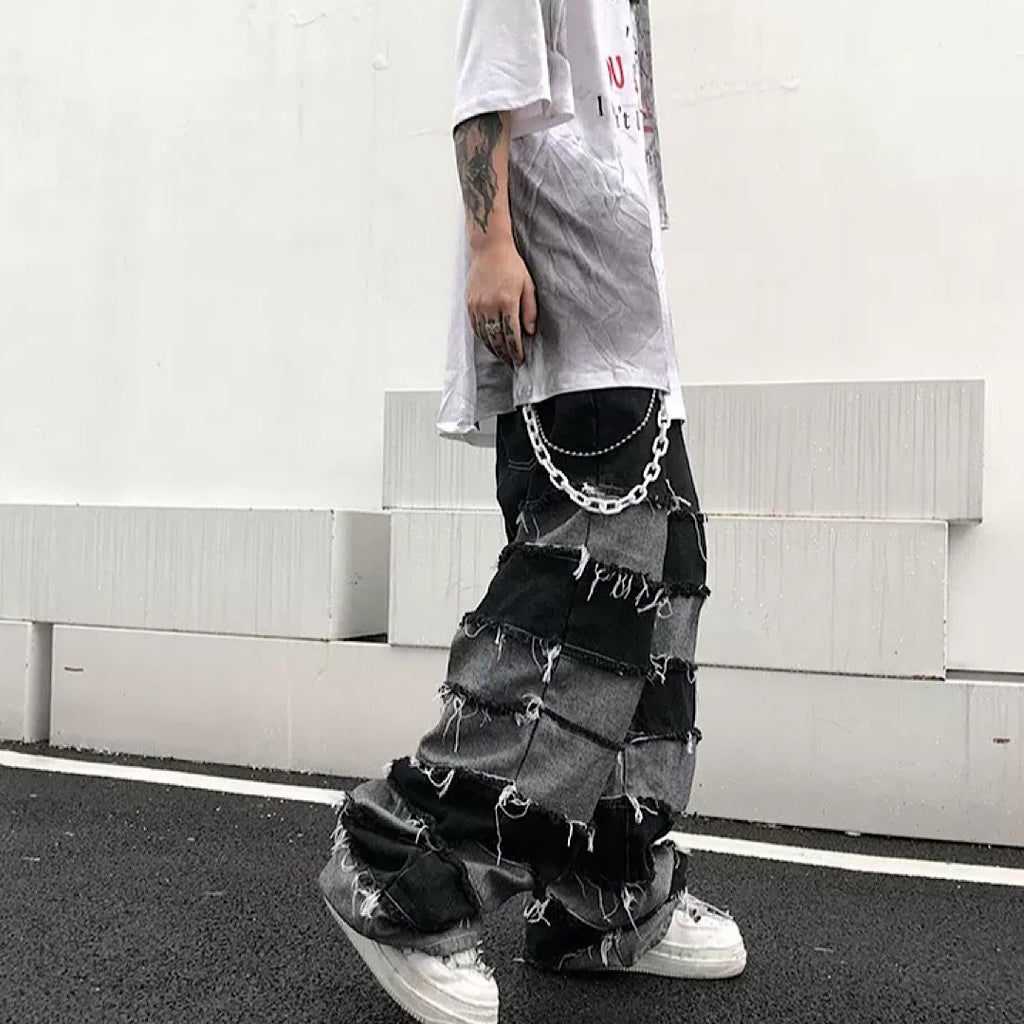 Long ring damaged jeans  OR0697