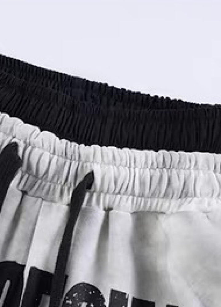 Front side line design wide oversized tucked sweatpants  OR0710