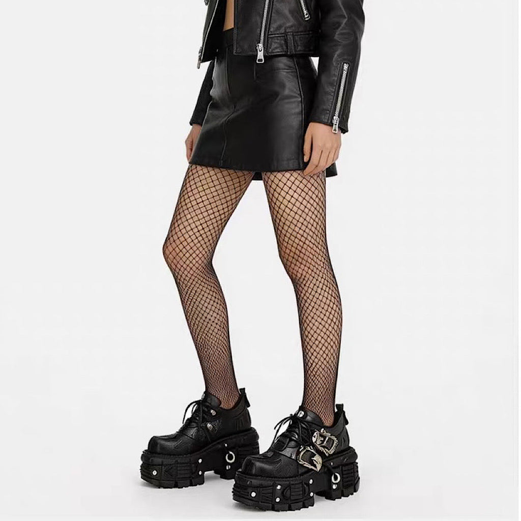Double-strap black platform sneaker boots  OR0716