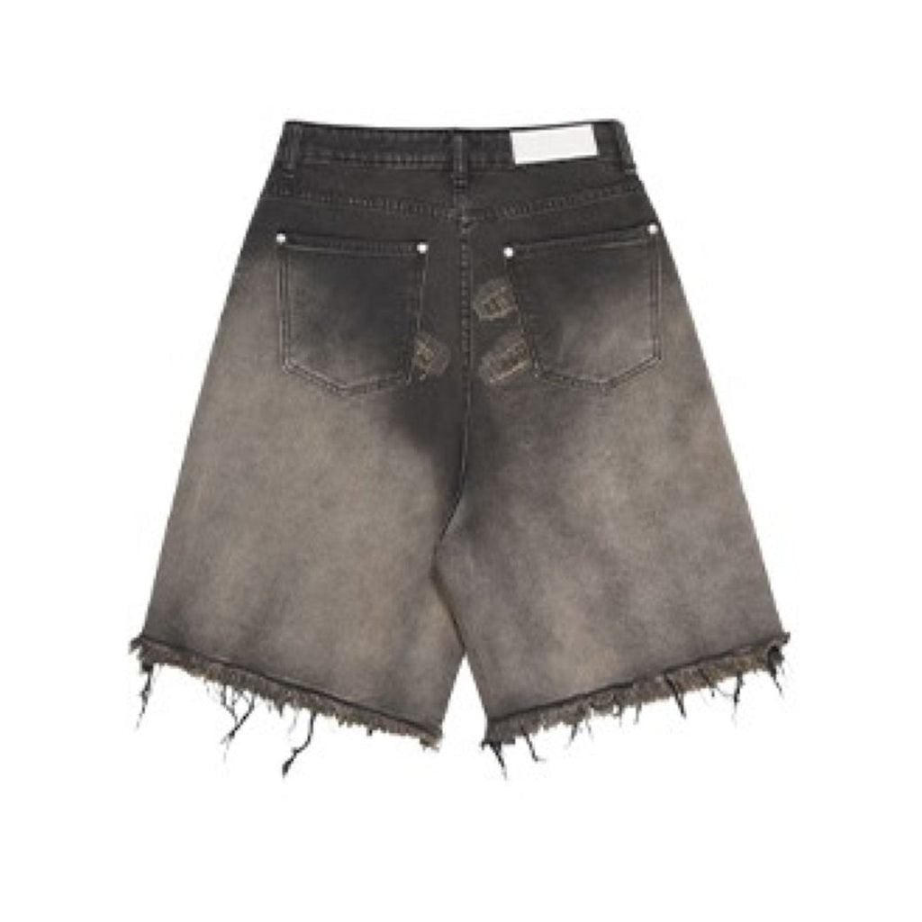 Loose fit half wide denim pants  OR0725