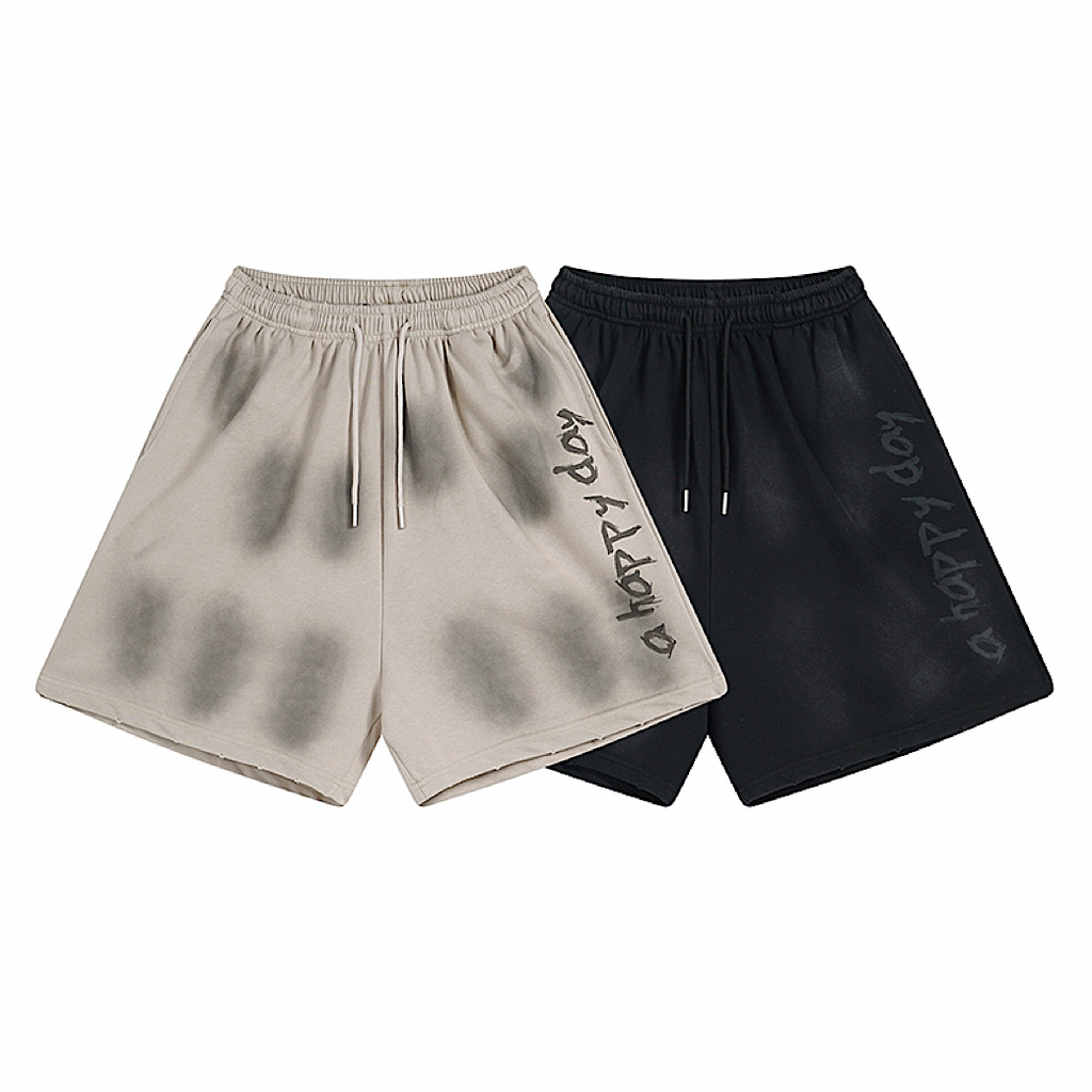 Fully washed initial design mid-length shorts  OR0745