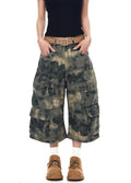Special camouflage design mid-length silhouette shorts  OR0746