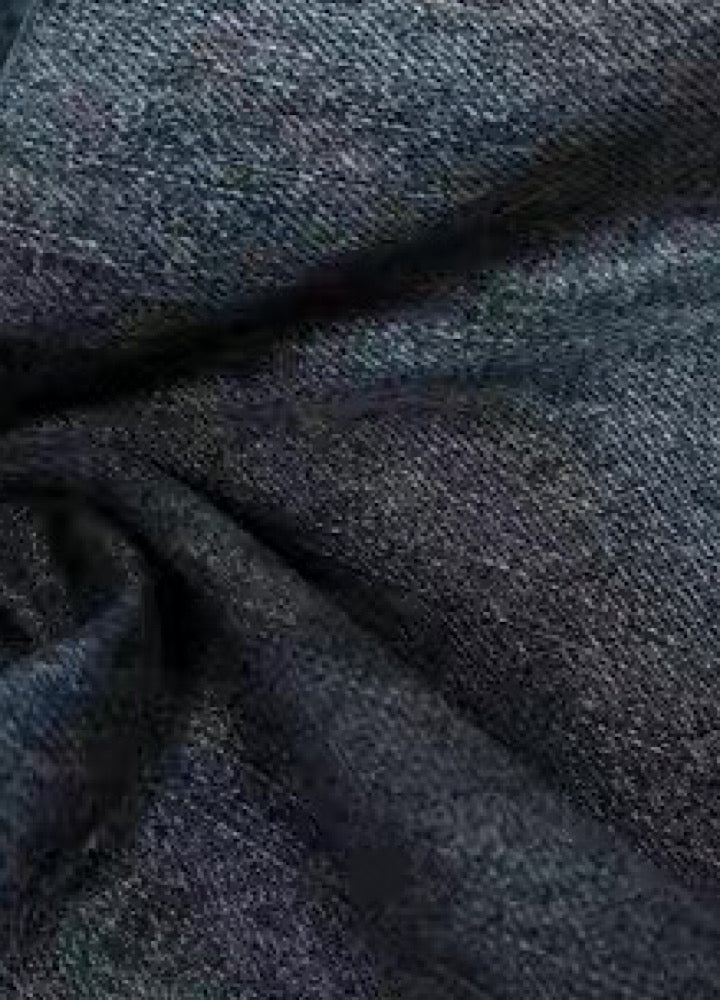 Black Paint Finish Oversized Silhouette Half Denim Pants  OR0756