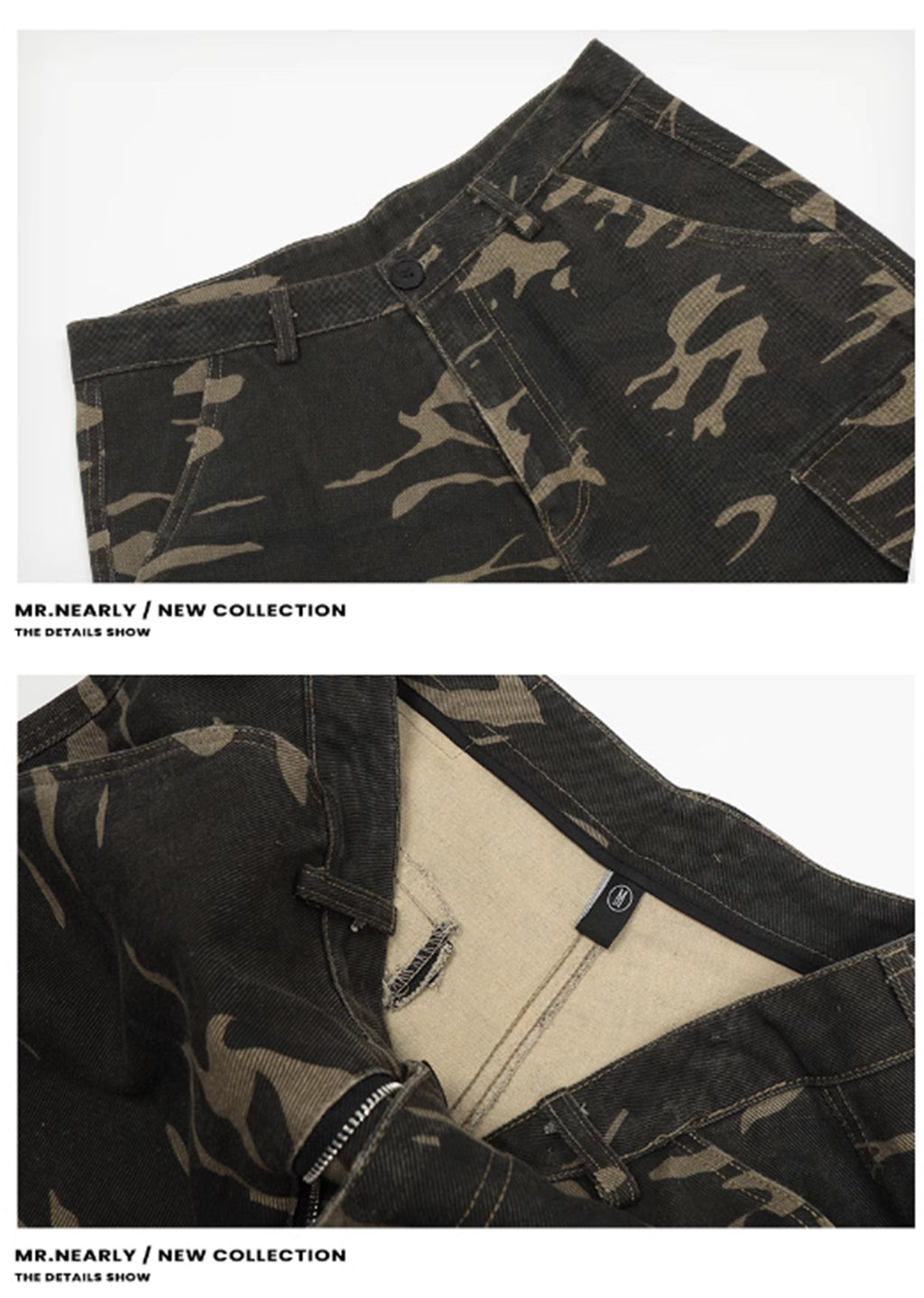 Long length design grunge style camouflage cargo pants  OR0759