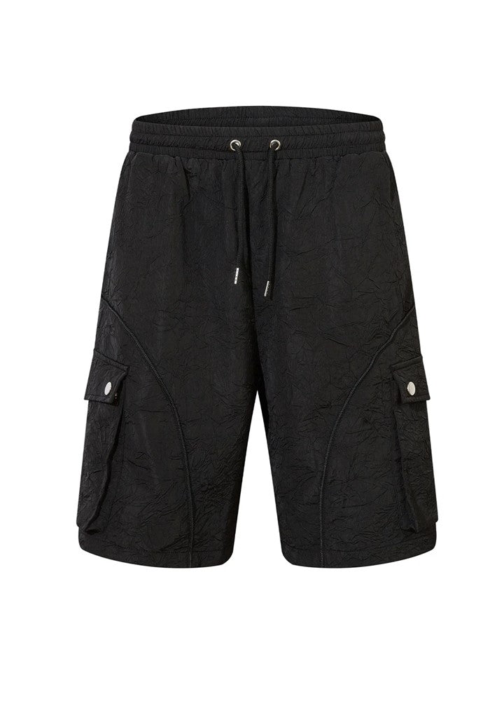 Simple cargo design short wide silhouette pants  OR0761