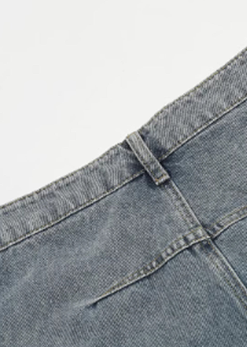 Short silhouette inside out gimmick denim pants  OR0763