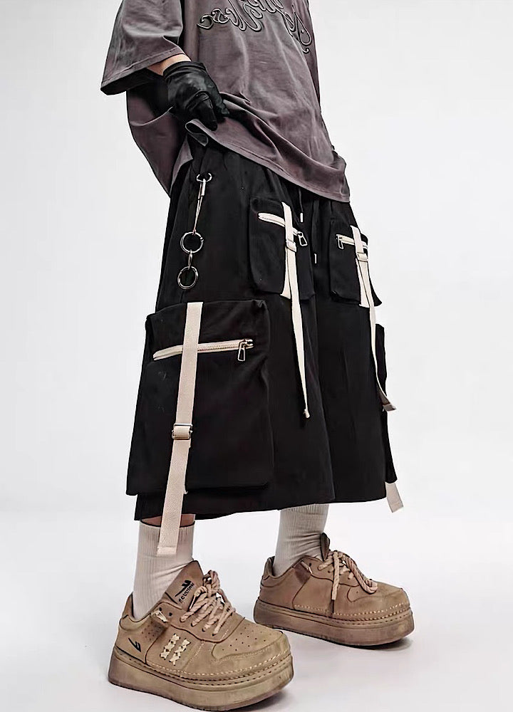 Multi-Strap Cross-Detail Cargo Shorts  OR0769