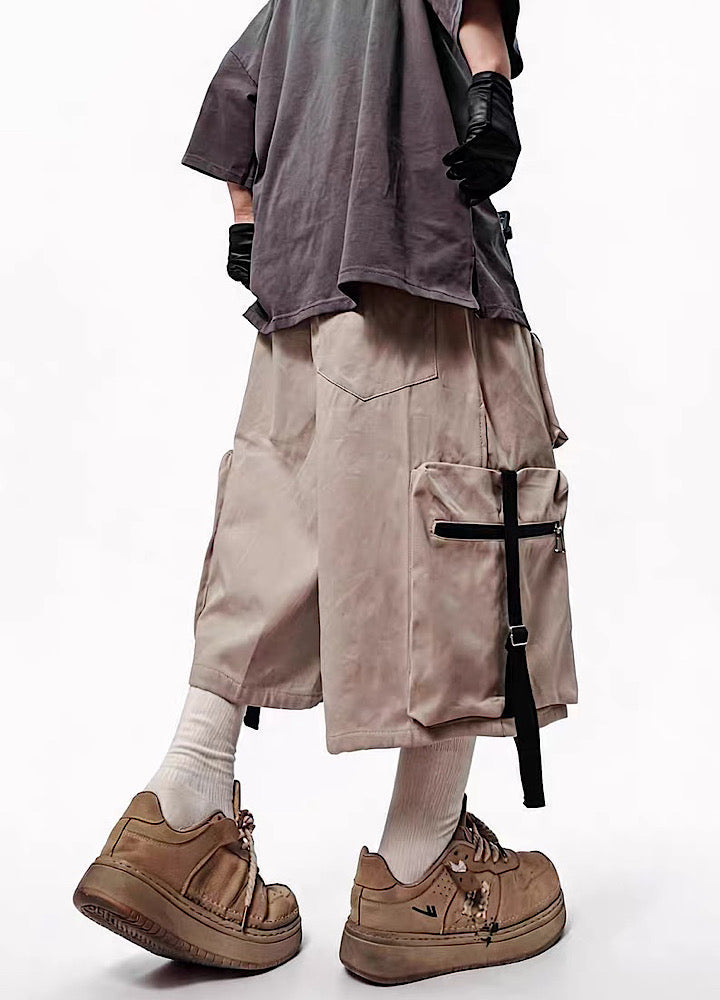 Multi-Strap Cross-Detail Cargo Shorts  OR0769