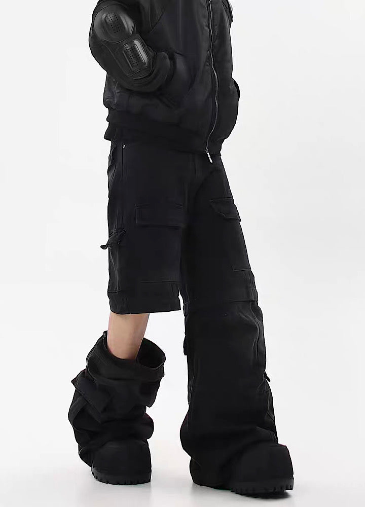 Cutaway type style wash design cargo denim pants  OR0775