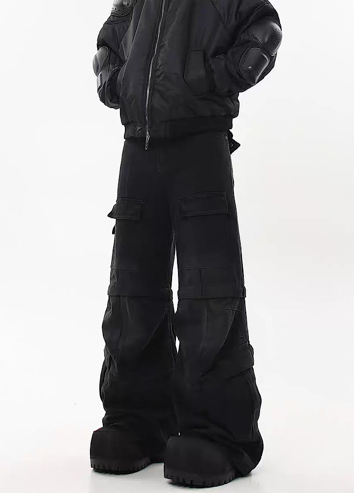 Cutaway type style wash design cargo denim pants  OR0775